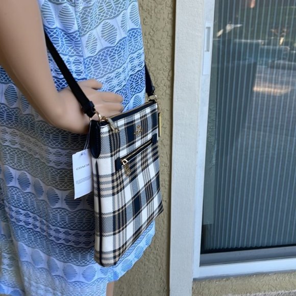 Coach Rowan File Bag With Garden Plaid Print - Picture 16 of 16